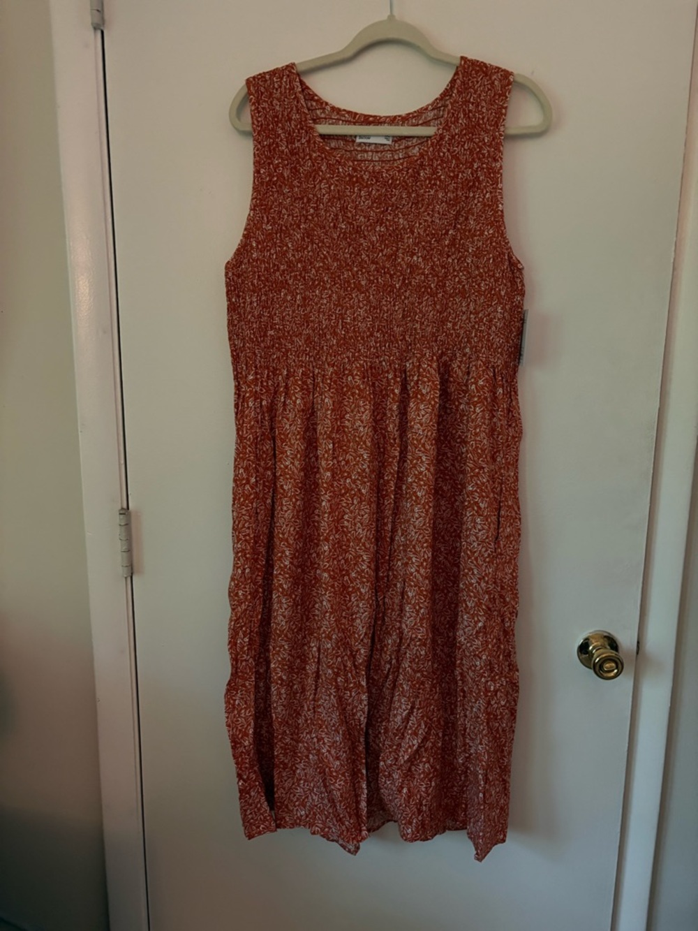 Croft & Barrow Orange and White Printed Dress
